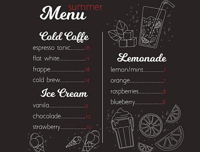 Menu art branding graphic design illustration illustrator minimal