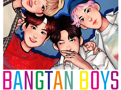 BTS BANGTAN BOYS 02 animation branding design illustration logo popart popular popup typography vector