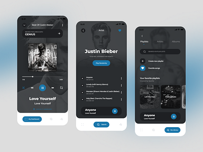 Music Player App app appdesign design musicapp prototype ui uidesign uidesigner