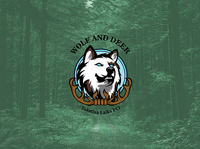 WOLF AND DEER Yakutian Laika FCI branding design illustration logo mascotlogo