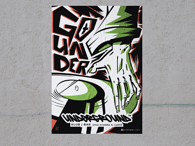 GO UNDER - Underground Club poster branding club design illustration poster typography under underground vector