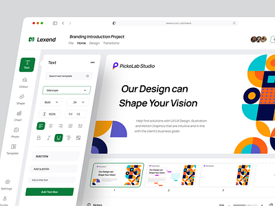 Lexend - Desktop Pitchdeck clean design graphic design green layout modern neat pattern pitch deck popular powerpoint presentation ui uiux uix ux