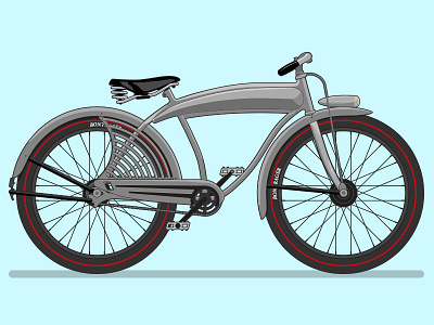 Elgin 2 bare metal bicycle bike cruiser elgin illustration