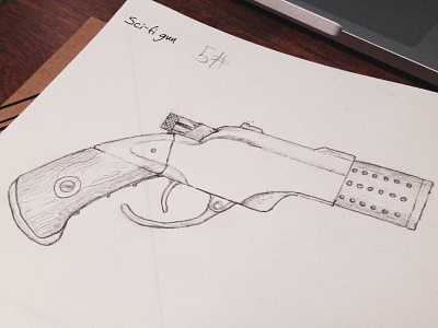 Day 5 - Sci-fi Gun 100days drawing gun illustration laser raygun sci fi sketchbook weapon