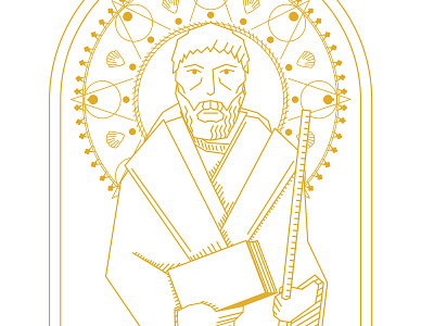 James the Apostle eikon icon illustration james line art saint sermon art st vector