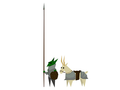 Goblin Knight adobe illustrator character design fantasy fighter goat goblin illustration knight lance orc rpg spear