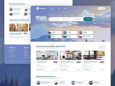 Searchel - Hotel Booking Website Concept design hotel hotel booking landing landing page travel ui ux web