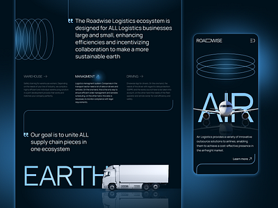 Roadwise - Logistics company website concept design graphic design illustration landing page logo mobile app mobile ui ui ux website