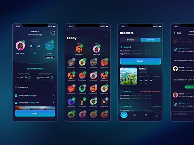 eTourney - Online Gaming Tournaments design games gaming mobile app mobile ui ui ux