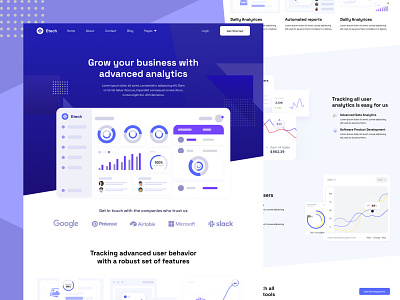 SaaS Website Design for Analytics UI