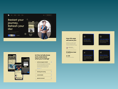 First Project (workout app website page) app design graphic design ui ux web website