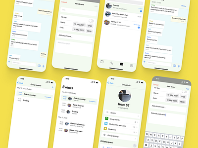 Schedule an Event in a Chat app app application chat concept event message mobile app ui ui design uiux