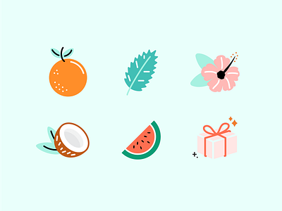 Cocofloss Fragrance Icons agency dental care fruit iconography icons illustration vector website design