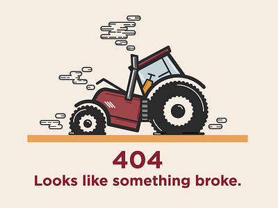 Broken Tractor - 404 Illustration