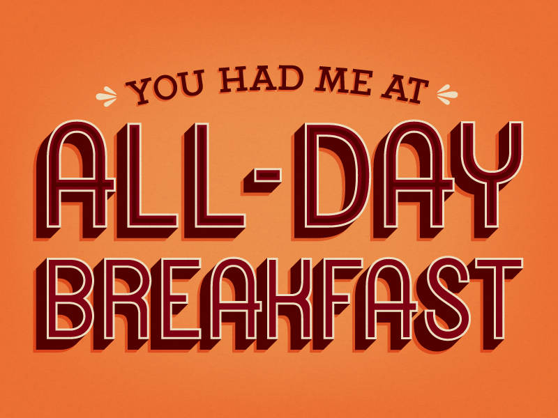 All-Day Breakfast postcard typography type side project lettering custom type