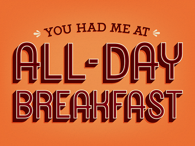All-Day Breakfast custom type lettering postcard side project type typography