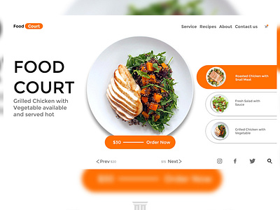 Food Landing page design illustration landing design landing page design landingpage ui web website