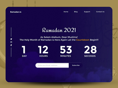 Ramadan Countdown app design figma landing design landing page design landingpage ui uiux ux web website