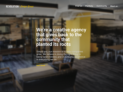 Revolution Design Group: Home Page Redesign blur font guassian minimal page redesign web yellow