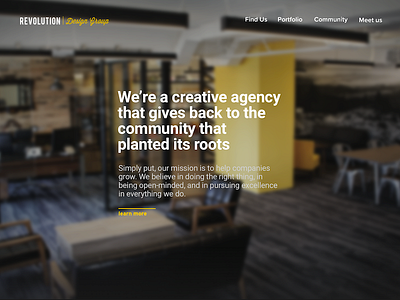 Revolution Design Group: Home Page Redesign