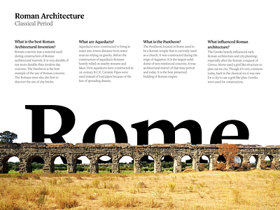 Printout on Roman Architecture book design illustration minimal page print
