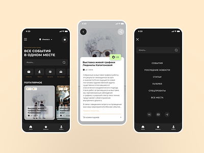 Cultural events finder. Mobile app concept