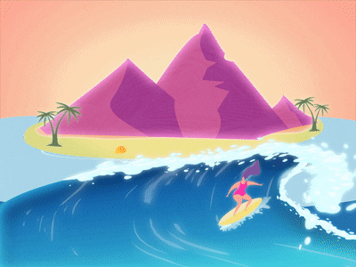 Tahiti Surf Vibes after effect animated design gif illustration illustrator motion design motion desing motion graphic summer tahiti