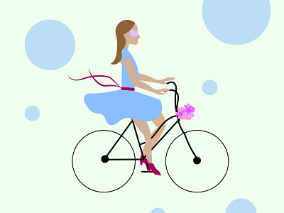 Lady on a Bike illustration people ui