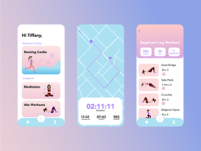 Fitness App Concept app design illustration ui
