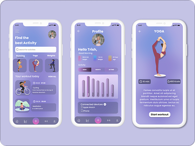 FITME fitness App app design illustration typography ui ux