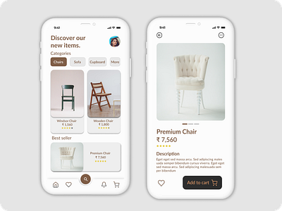 FURNITURE Shop app design furniture minimal typography ui ux