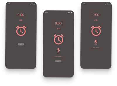 Mobile alarm activity | Voice control activity of alarm. mobile ui design uidesign