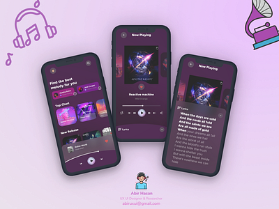 Music Player App app app design glassmorphism mobile app design music player music player app design product design ui ui design user experience design user interface design ux ux design