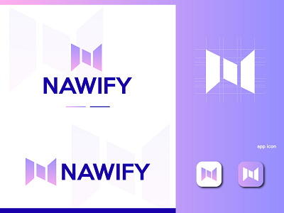 Nawify logo design brand branding design digital dribbble flat graphicdesign icon illustration illustrator lettering lettering art lettermark logo minimal n letter logo n logo typography ui vector