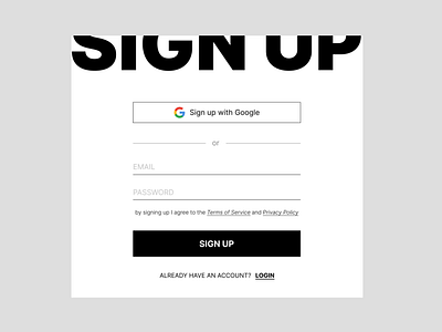 Daily UI :: 001 - Sign Up