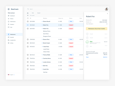 Resitrack web application design clean dashboard dashboard app dashboard design dashboard ui figma saas saas app saas design ui ui design uidesign uiux user experience user experience design user interface user interface design userinterface ux whitespace