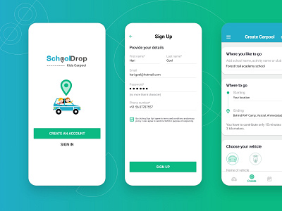 SchoolDrop carpool app app mobie mobile app mobile app design mobile design mobile ui ui uiux user experience user experience design user interface design userinterface