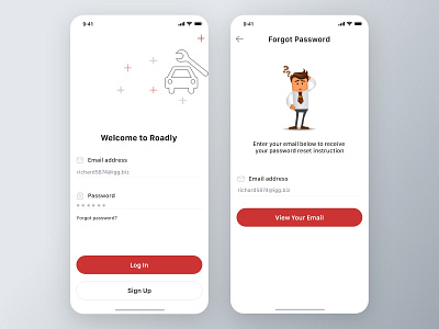Roadly Mobile Application app clean minimalist mobile app mobile app design mobile application mobile design mobile ui password signup simple design ui uiux user experience user interface design ux