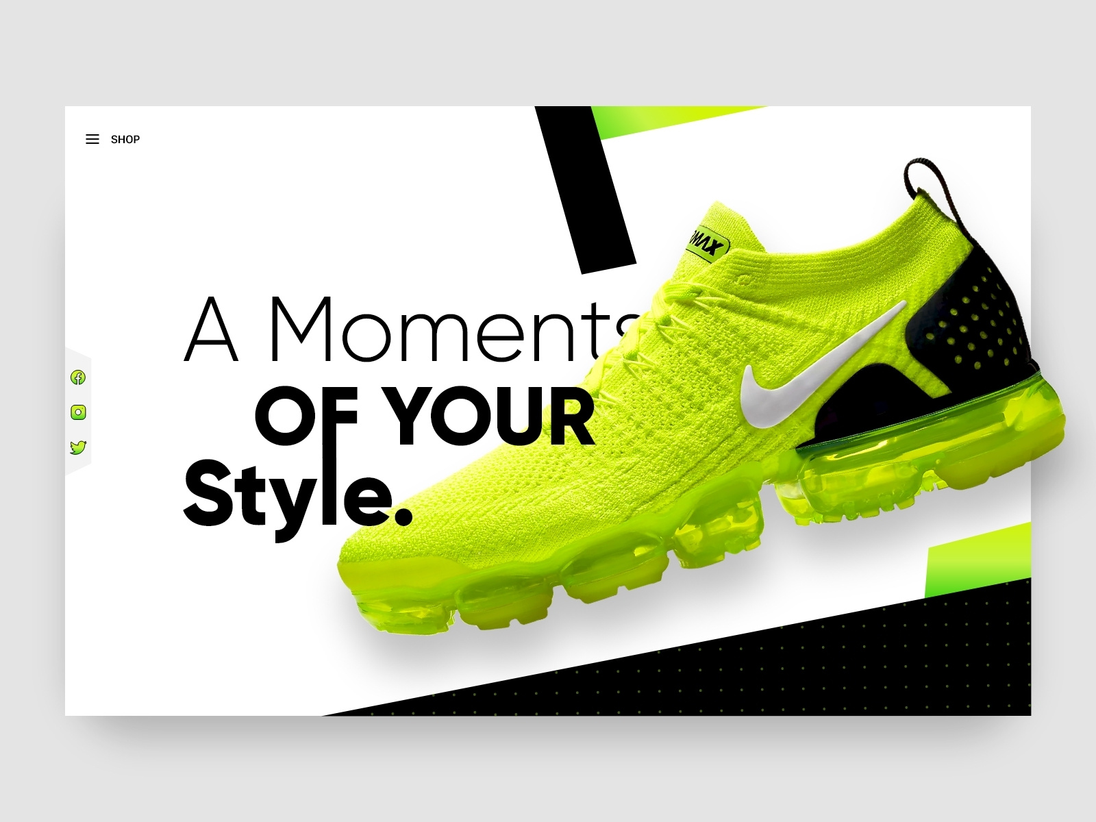 Sports shoes concept web page design by Ashley Technologies on Dribbble