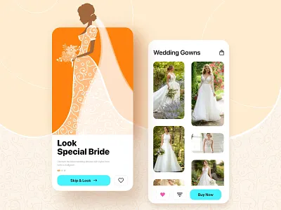 Bridal Gowns mobile app design inspiration adobe photoshop cc adobe xd bride clean design gown mobile app mobile app design mobile application ui uiux user experience user experience design user interface user interface design ux