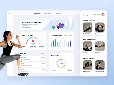 Fitness Dashboard design adobe photoshop adobe photoshop cc adobe xd analytic clean creative design dashboard dashboard design dashboard ui data design ui uiux user experience user interface user interface design userinterface ux