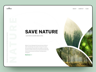 Save Nature Design Concept adobe xd clean cool design green nature ui uiux user experience user experience design user experience designer user interface user interface design userinterface ux ux design