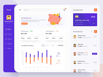 Fintech web app UI/UX design