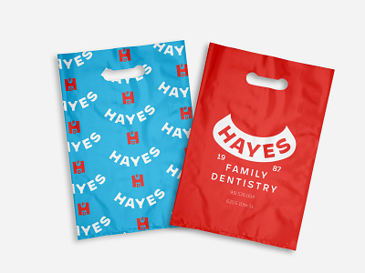 Hayes Family Dentistry Bags branding dentist design graphic design icon logo mockup typography vector