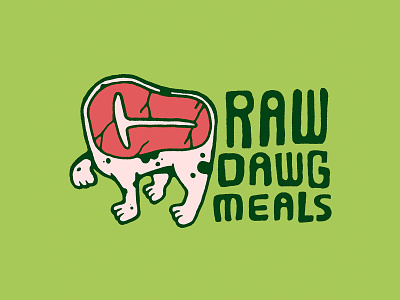 Raw Dawg Meals Steak branding carnivore design dog graphic design grill grilling health food health food branding illustration keto branding logo mascot meat meat eater steak typography