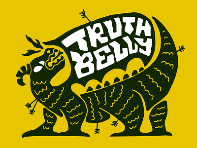 Truth Belly Pub Dragon Mascot branding creature design dragon logo graphic design illustration irish logo logo mythology pub logo typography vector