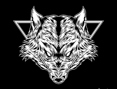 WOLF design illustration logo minimal vector