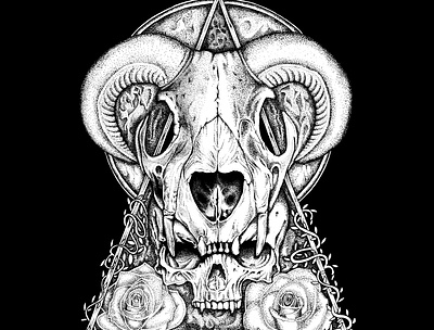 DARKROSE artwork black metal death metal design illustration logo skull art