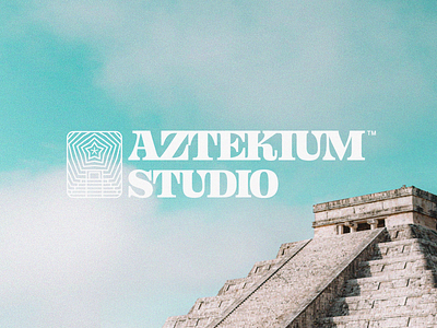Aztekium Studio aztec brand identity branding cactus design logo minimalist monoline serif stamp washed out