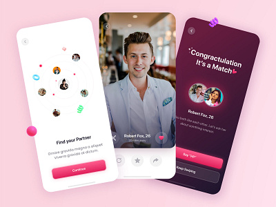 Dating iOS app app app ui chat dating dating app dating app design ios love mobile design mobile ui onboarding partner social app social network sticker story swipe